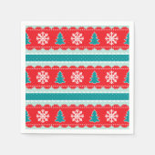 Modern kerstpatroon met sneeuwvlokken en bomen servetten (Voorkant)