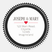  modern kerstretouradres ronde sticker (Voorkant)