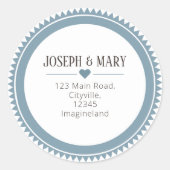  modern kerstretouradres ronde sticker (Voorkant)