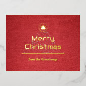 Modern kerstscript folie feestdagen briefkaart (Voorkant)