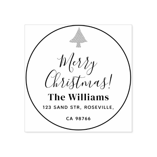 Modern kerstscript 	rubberstempel (Afrduk)