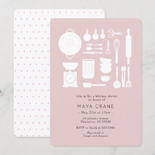 Modern Keukenroze Vrijgezellenfeest Kaart