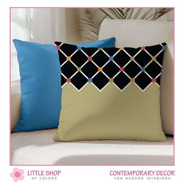 Modern Khaki Green Harlequin Diamantpatroon Kussen (Creator heeft geüpload)