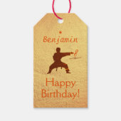 Modern Kick It Martial Arts Kinder Karate Verjaard Cadeaulabel (Voorkant)