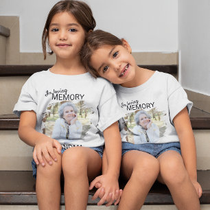Modern   KINDER   Grandma Photo Memorial T-shirt
