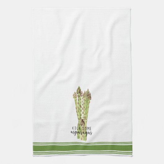 Modern Kitchen Asparagus pun art towel Theedoek (Verticaal)