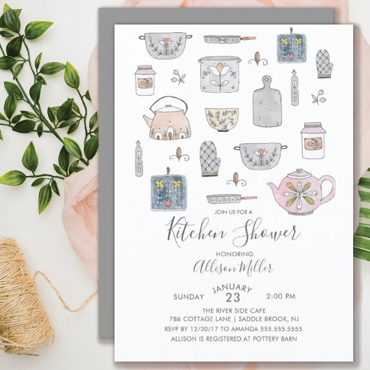 Modern Kitchen Bridal Shower Kaart