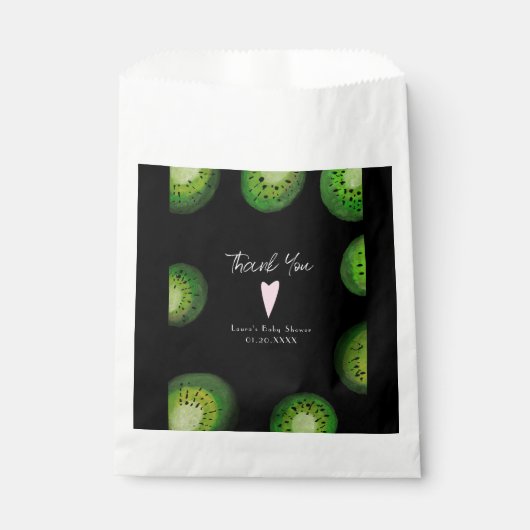 Modern Kiwi Fruit - Waterverf bedankt Bedankzakje (Voorkant)