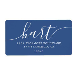Modern klassiek blauw familie retour adres etiket