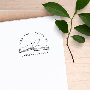 Modern klassiek gebruik uit het bibliotheekboek 	rubberstempel