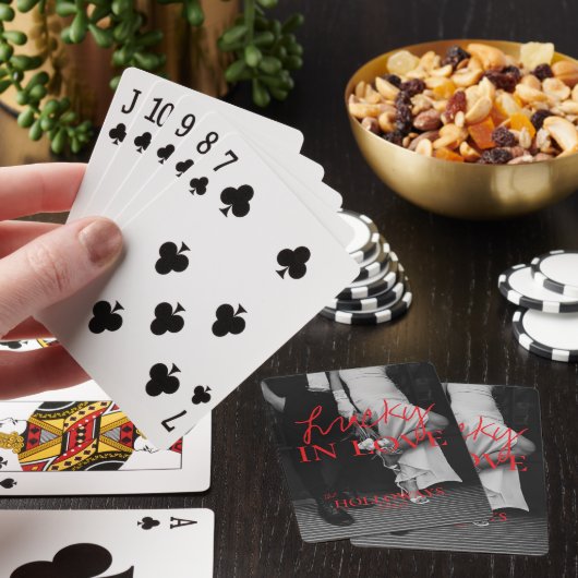 Modern klassiek gepersonaliseerd bruiloft gastenbo pokerkaarten (Insitu)