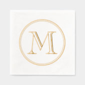 Modern klassiek rond monogram folie servetten (Voorkant)