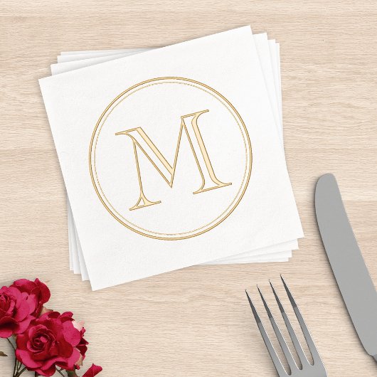 Modern klassiek rond monogram folie servetten