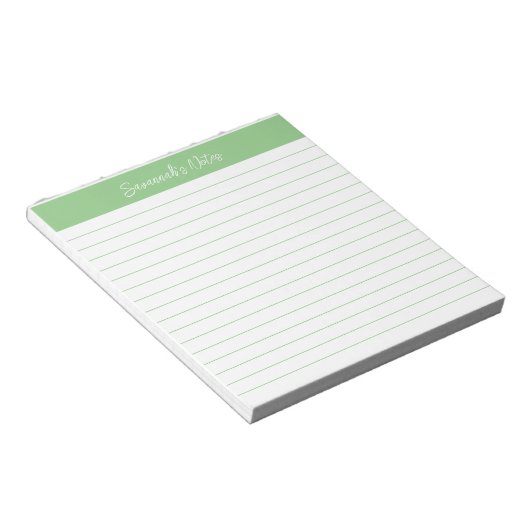 Modern klassieker Groen script aangepast Notitieblok (Schuin)