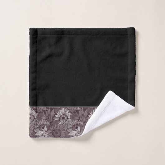 MODERN KLASSY MONOGRAMMED BLACK EN WHITE BAD HANDDOEK (Wasdoekje)