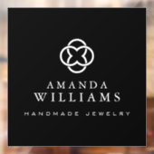 Modern Klaverlogo Luxe Boetiek Zwart Raamsticker (Vel 2)