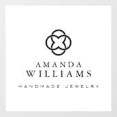 Modern Klavertje Logo Luxe Winkel Wit Raamsticker (Vel)