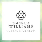 Modern Klavertje Logo Luxe Winkel Wit Raamsticker (Vel 3)