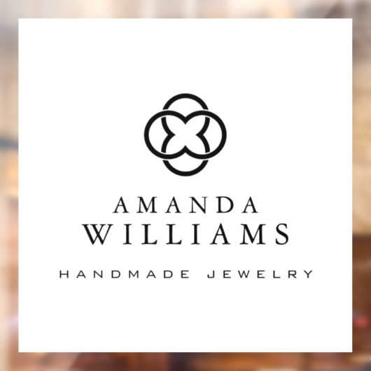 Modern Klavertje Logo Luxe Winkel Wit Raamsticker (Vel 2)