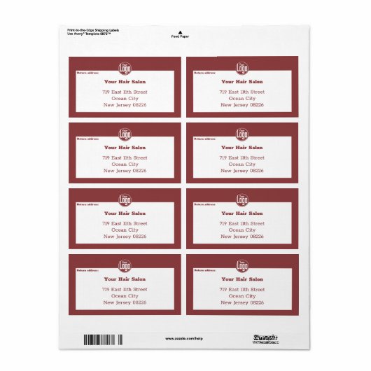 Modern klein bedrijf Custom Logo Shipping Etiket (Full Sheet)