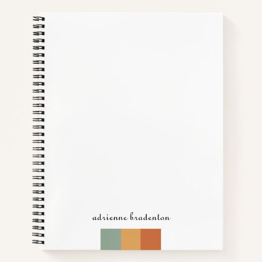 Modern Klein Kleurblok | Script Monogram Notitieboek (Voorkant)