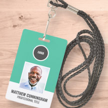 Modern Kleur Rond Logo Werknemersnaam Barcode