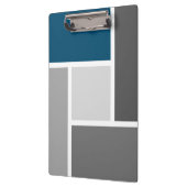 Modern kleurenblok Mozaïek Oceaan Blauw Grijs Wit Klembord (Links)