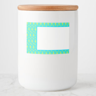 modern kleurig patroon voedselcontainer etiket