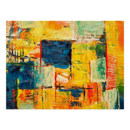 Modern kleurrijk Abstract Expressie Poster Perfect Poster