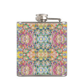 Modern kleurrijk Abstract mozaïekmonogram Heupfles (Achterkant)