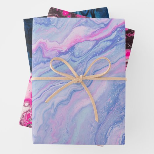 Modern kleurrijk Abstract patroon met marmer verf Inpakpapier Vel (In situ)