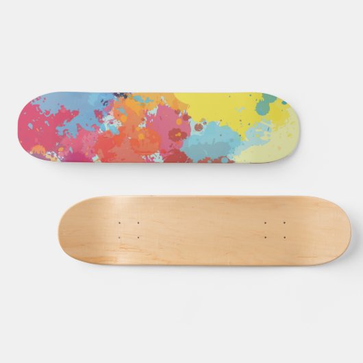 Modern kleurrijk Abstract schilderspatroon Skateboard (Horizontaal)