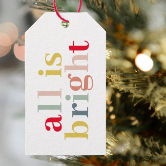 Modern kleurrijk alles is helder | Happy Holiday Cadeaulabel