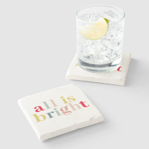 Modern kleurrijk alles is helder   Happy Holiday Stenen Onderzetter