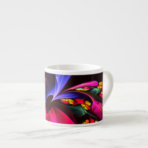 Modern kleurrijk bloemig Abstract kunstpatroon #06 Espresso Kop