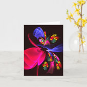 Modern kleurrijk bloemig Abstract kunstpatroon #06 Kaart (Gele Bloem)