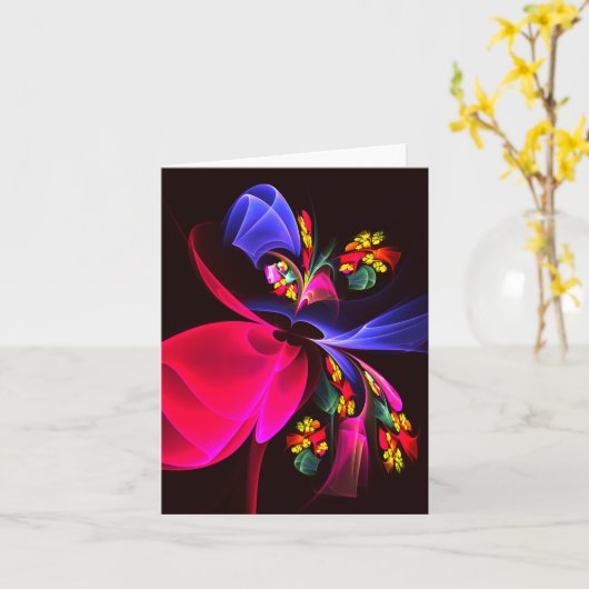 Modern kleurrijk bloemig Abstract kunstpatroon #06 Kaart (Gele Bloem)