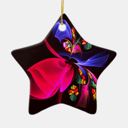 Modern kleurrijk bloemig Abstract kunstpatroon #06 Keramisch Ornament (Voorkant)