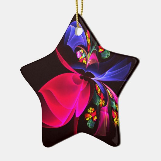 Modern kleurrijk bloemig Abstract kunstpatroon #06 Keramisch Ornament (Links)