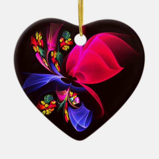 Modern kleurrijk bloemig Abstract kunstpatroon #06 Keramisch Ornament (Voorkant)