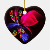 Modern kleurrijk bloemig Abstract kunstpatroon #06 Keramisch Ornament (Achterkant)