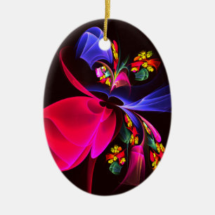 Modern kleurrijk bloemig Abstract kunstpatroon #06 Keramisch Ornament