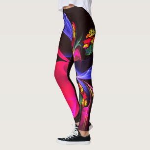 Modern kleurrijk bloemig Abstract kunstpatroon #06 Leggings