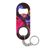 Modern kleurrijk bloemig Abstract kunstpatroon #06 Mini Flessenopener (Achterkant)