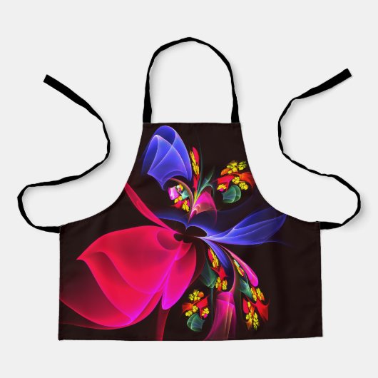 Modern kleurrijk bloemig Abstract kunstpatroon #06 Schort (Voorkant)