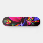 Modern kleurrijk bloemig Abstract kunstpatroon #06 Skateboard (Horizontaal)