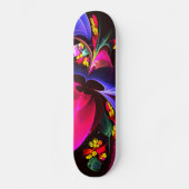 Modern kleurrijk bloemig Abstract kunstpatroon #06 Skateboard (Voorkant)