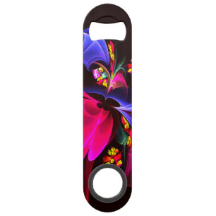 Modern kleurrijk bloemig Abstract kunstpatroon #06 Speed Flessenopener