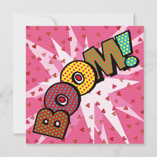 Modern Kleurrijk BOOM Stripboek Kaart (Voorkant)