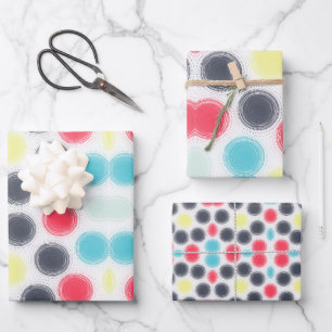 Modern Kleurrijk cirkelpatroon Inpakpapier Vel